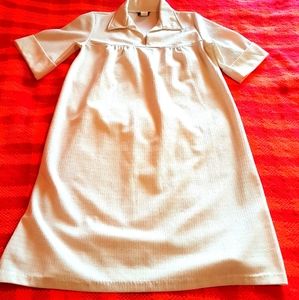Cream double knit poly 70's dress size XL